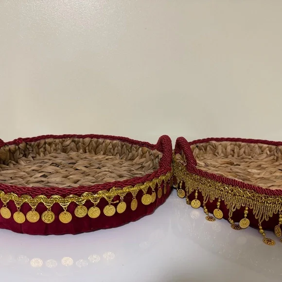 Red and Gold Decorative Henna Baskets